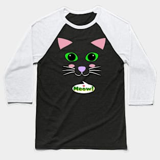 Cute Kitty Face Baseball T-Shirt